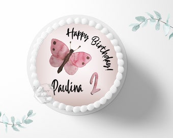 Cake topper birthday 20 cm round personalized | cake decoration | sugar decoration | cake decoration | cake topper | fondant | sugar picture | Happy Birthday