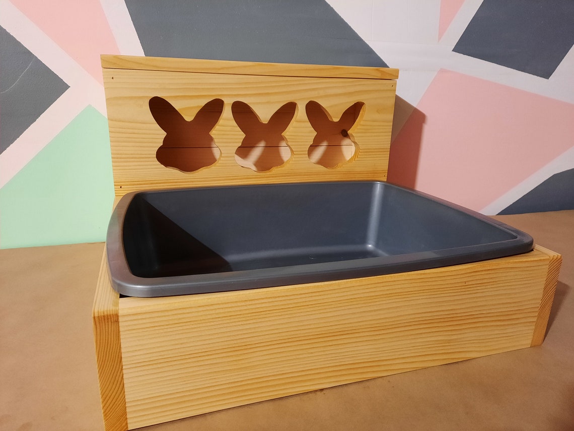Hay Feeder & Litter Box triple Bunny Head Combo / Etsy Canada