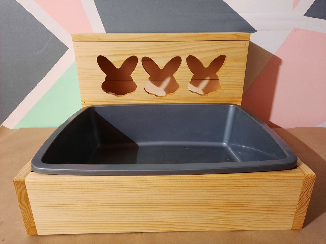 Hay Feeder & Litter Box triple Bunny Head Combo / Etsy Canada