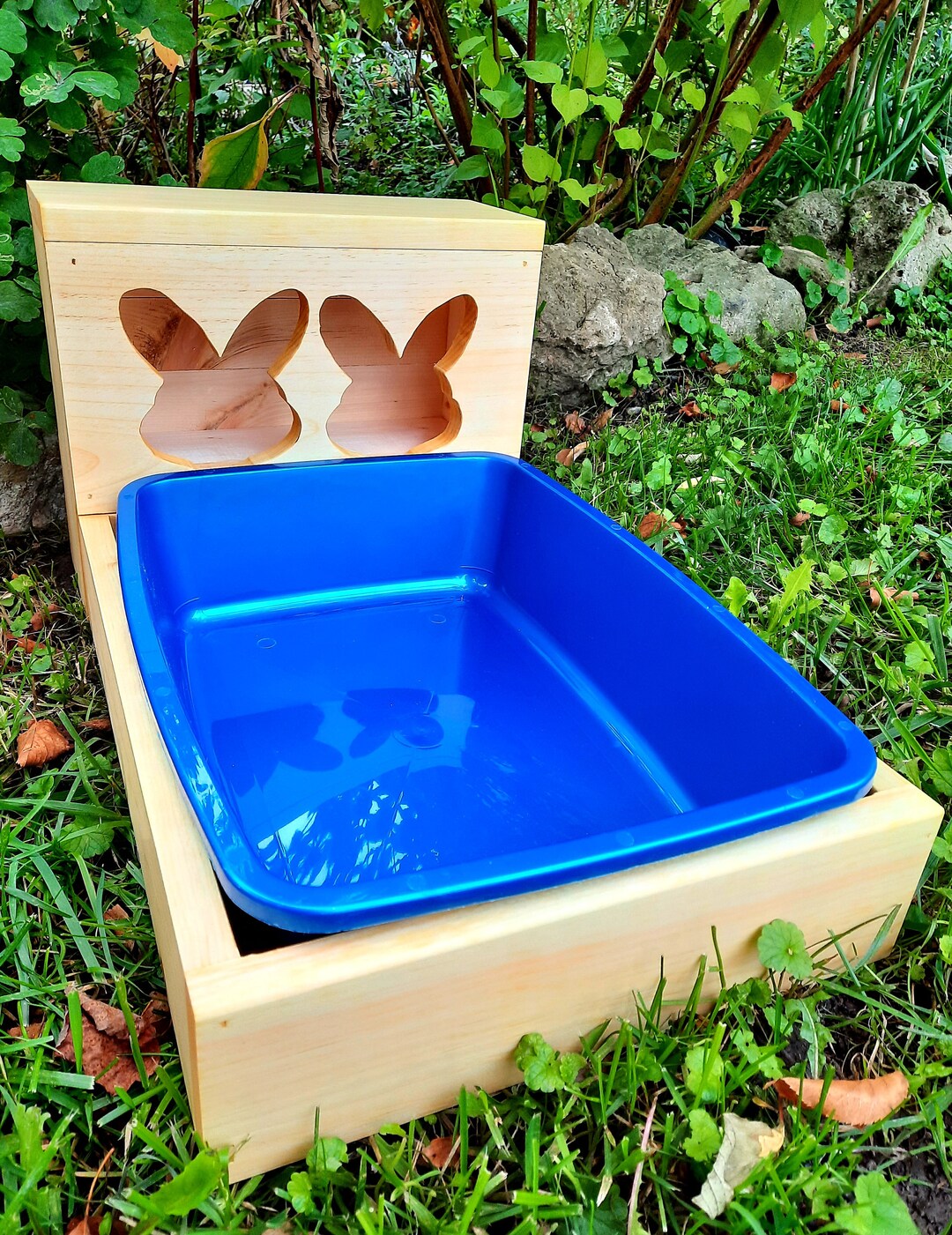 Rabbit Hay Feeder Bunny Litter Box With Hay Feeding Station Etsy