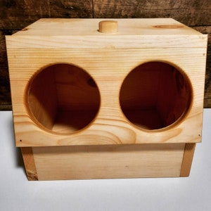 Rabbit Hay Feeder Made of Kiln-Dried Pine, Bunny Hay Rack, Large Double Holes for Multiple Buns, Custom Feeding Station, Small Animal Hay