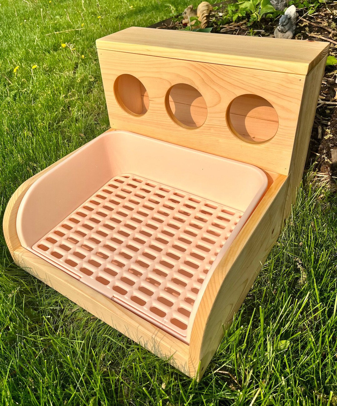 Rabbit Hay Feeder, Litter Box & Mesh Grate, Litter Pan Hay Feeding Station, High Quality Kiln