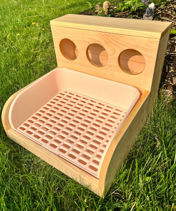 Rabbit Hay Feeder Litter Box Mesh Grate Litter Pan Hay Feeding Station High Quality Kiln dried Pine Litter Training Small Animals Etsy