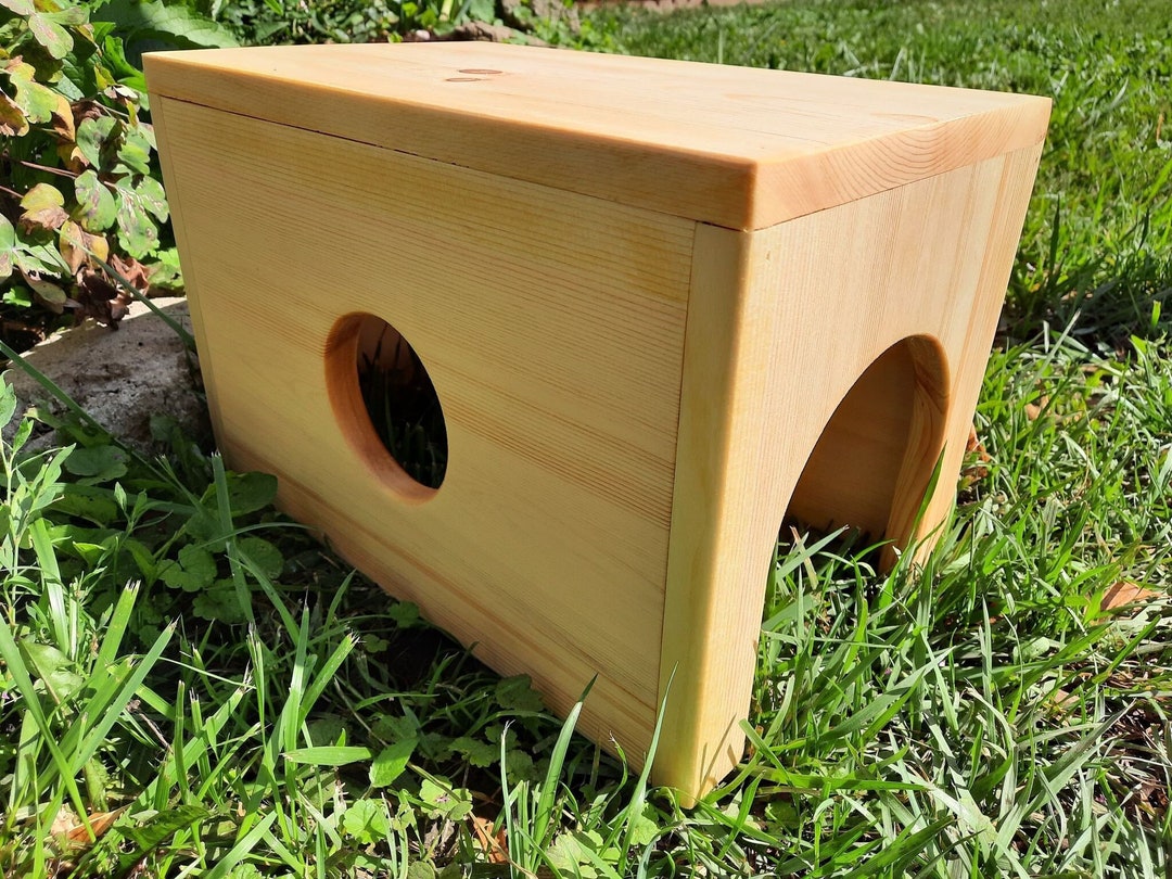 Rabbit Hidey House, Small Animal Pet Condo, Rectangle Hideaway, Bunny