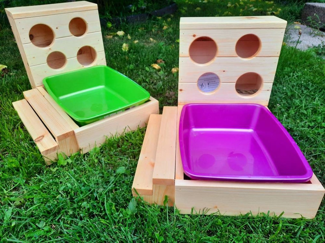 Guinea Pig Hay Feeder & Litter Box Structure, Made From Kilndried Pine