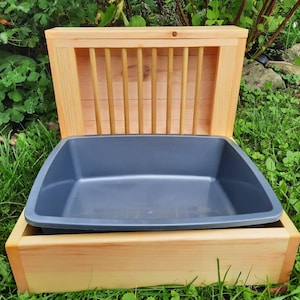 Hay Feeder for Rabbits, XL Dowel Style, Plastic Bunny Litter Pan, Kiln-Dried Pine Litter Box, Hay Storage, Rod Hay Holder, Guinea Pig Feeder