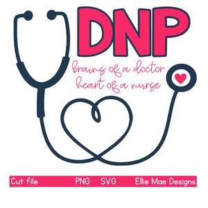 DNP Brains of a Doctor Heart of a Nurse SVG, PNG, jpg for silhouette, cricut, sublimation printing