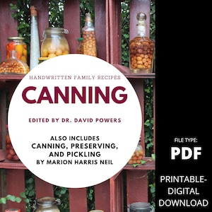 Handwritten Family Recipes- Canning, Preserving, and Pickling. Ephemera Junk Journal Printable Scrapbook Amish Fruit Canning Pickling Pickle