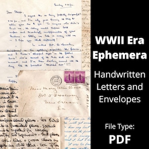Efímeras de la Segunda Guerra Mundial: imágenes de cartas y sobres escritos a mano, década de 1940. Scrapbooking, revistas basura, imprimibles, álbumes de fotos, lecciones de historia