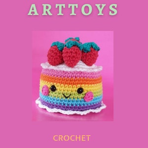 Amigurumi Rainbow Cake Pattern, Easy pattern, Colourful Cake Toy, Birthday Gift, Newborn Gift, Kid Craft, Amigurumi Organic Hand Knitted Toy