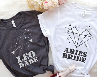 Celestial Bachelorette Party Shirts, Zodiac Bachelorette, Astrology Bachelorette, Boho Bride Tee, Celestial Bachelorette, Boho bridal party