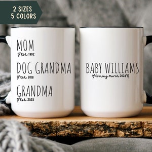 Grandparent Pregnancy Announcement Gift, Dog Grandma to Human, Custom New Grandma Gift, Baby Reveal to Grandparents, Grandma to Be Mug Gift