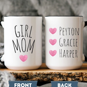 Girl Mom Mug, Personalized gift, Mother gift, Mom coffee mug, Mom mug, Personalized Pink Baby girl, Mom of girls, Mothers Day gift for Mama