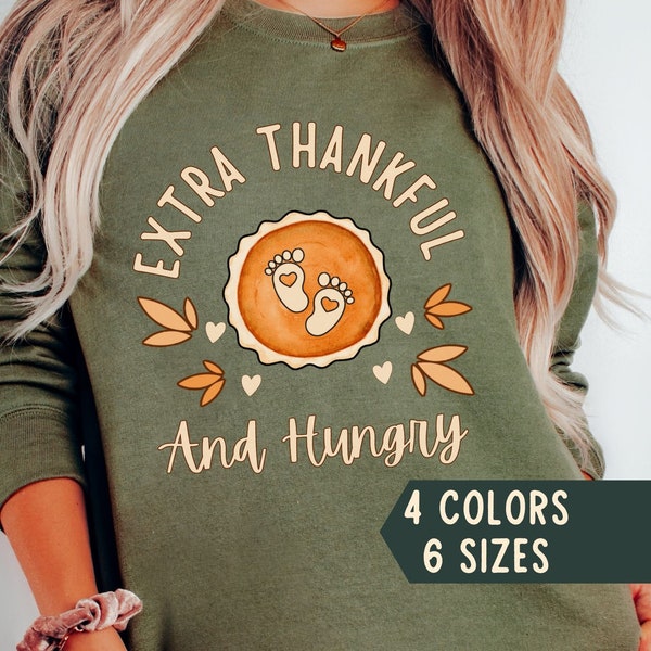 Sweat-shirt Grossesse "Growing A Little Pumpkin" - Taille XS, Thème Automne/Thanksgiving