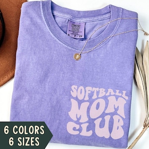 Softball Mom Shirt, Comfort Colors Softball Mom TShirt, Softball Mama T-Shirt, Game Day Tee, Softball Mom Gift, Sports Mom Softball Season