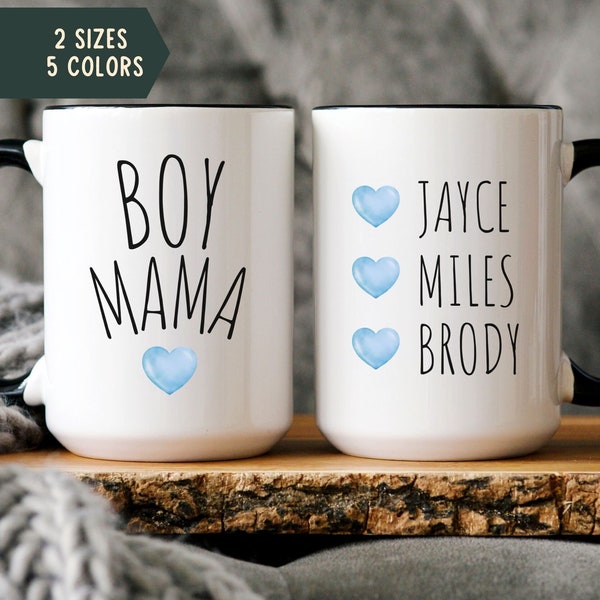 Boy Mama Mug, Mom of Boys Mug, Mom Mug with Names, Personalized Mom Mugs, Mama Coffee Mugs, Mother's Day Mug, Custom Mom of Boys Cup