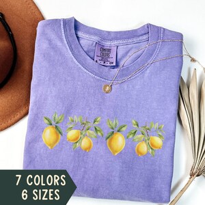 Lemon Shirt, Lemon Tshirt, Comfort Colors Summer Shirt, Cottagecore Fruit Aesthetic, Lemon Aesthetic Botanical Tee for Women, Lemon Tee