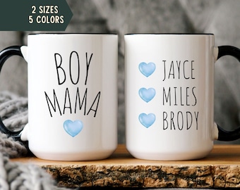 Boy Mama Mug, Mom of Boys Mug, Mom Mug with Names, Personalized Mom Mugs, Mama Coffee Mugs, Mother's Day Mug, Custom Mom of Boys Cup