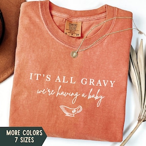 Thanksgiving Pregnancy Announcement Shirt, Fall Pregnant Comfort Colors TShirt, Thankful Pregnancy Reveal Shirt, Autumn Pregnant Reveal Tee