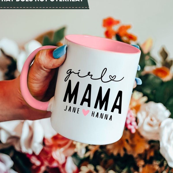 Girl mom mug, Personalized gift, Mother gift, Mom coffee mug, Mom mug, Personalized, Pink, Baby girl, Mom of girls, Mothers Day gift Mom Mug