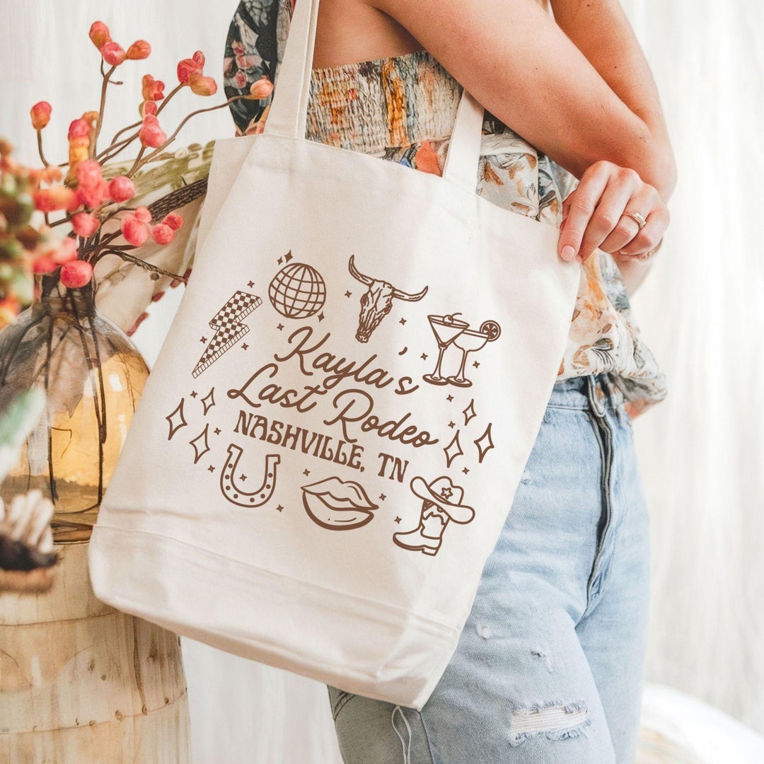 Nashville Bachelorette Bags, Custom Last Rodeo Bachelorette Tote Bags ...
