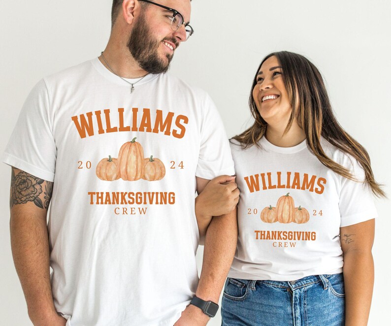 Thanksgiving Family Shirts, Custom Name Thanksgiving Group Shirts