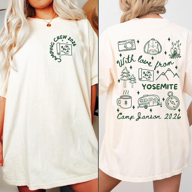 Family Camping Shirts, Custom Family Camp Trip Shirt, Matching Camping Crew Tees, Personalized Summer Camp Tshirt, Family Reunion Group Tees Bild 1