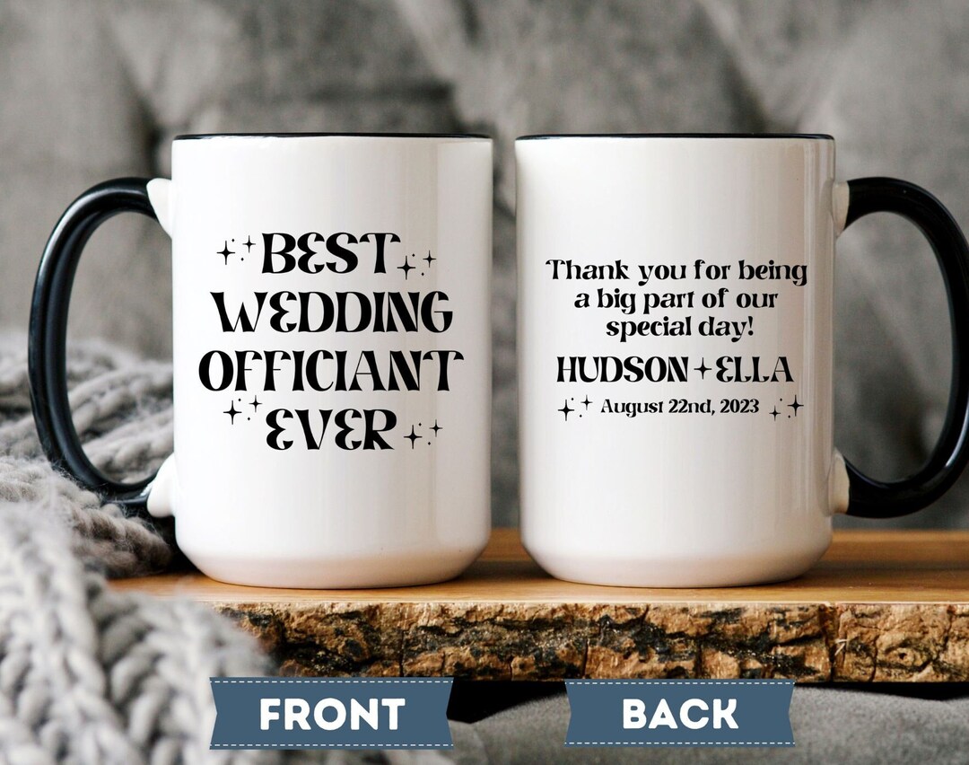 Bride Groom Thank You Presents Personalized Wedding Officiant Mug - Custom Thank  You Gift For Ceremony Officiants From Bride \u0026 Groom Funny Groomsmen Gifts  For Wedding, image size:1080x852