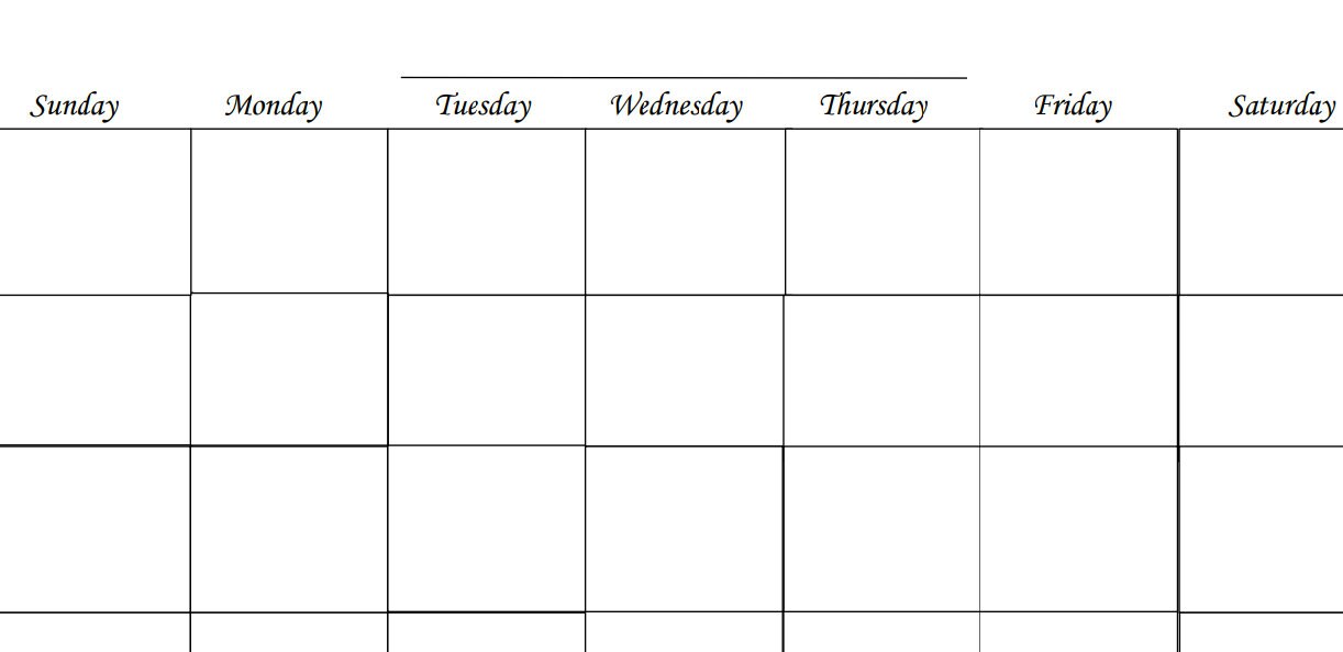 Blank Month Monthly Printable