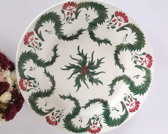 France Gien La Ronde Des Fruits Porcelain Large Cake Plate Platter