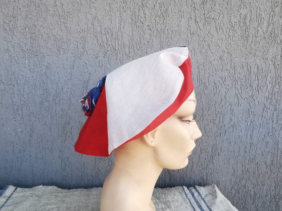 French Vintage Canvas traditional beret / French … - image 2