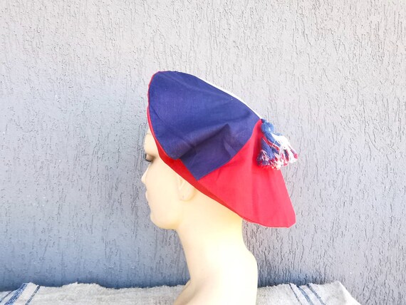 French Vintage Canvas traditional beret / French … - image 1