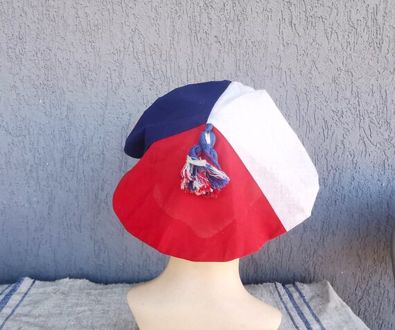 French Vintage Canvas traditional beret / French … - image 4