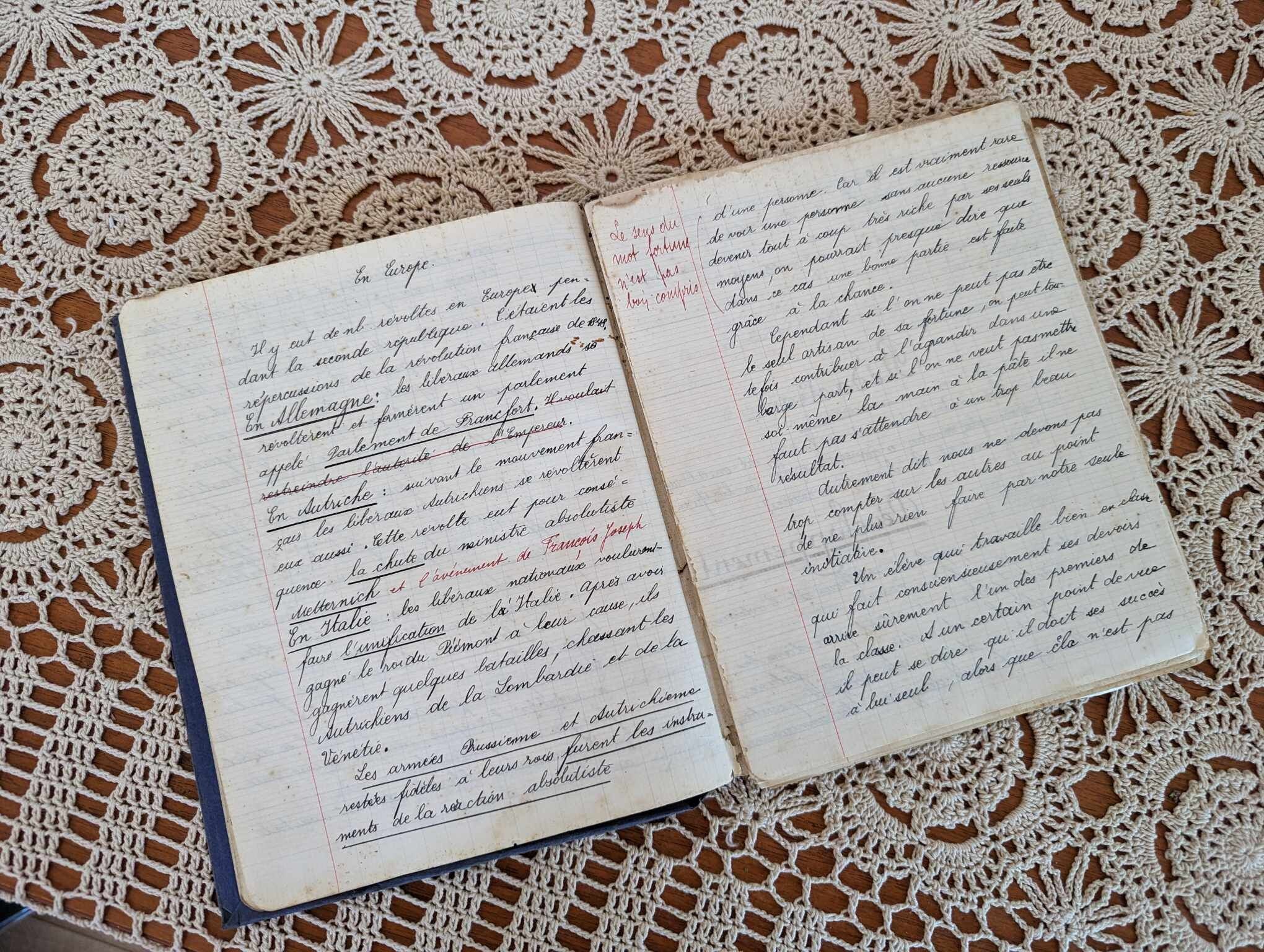 Old French School Notebook / 1930s / Scrapbooking / Old French School ...