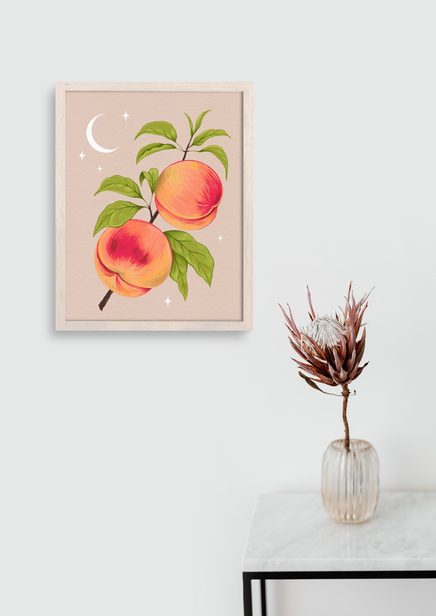 Vintage Peach Wall Art Peach Art Print Peach Botanical - Etsy