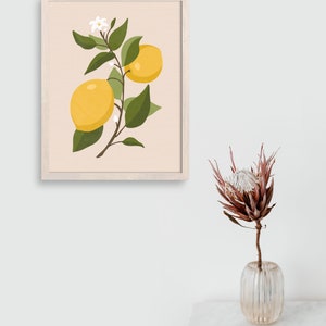 Vintage Lemon Wall Art, Lemon Art Print, Citrus Art, Fruit Art Print ...