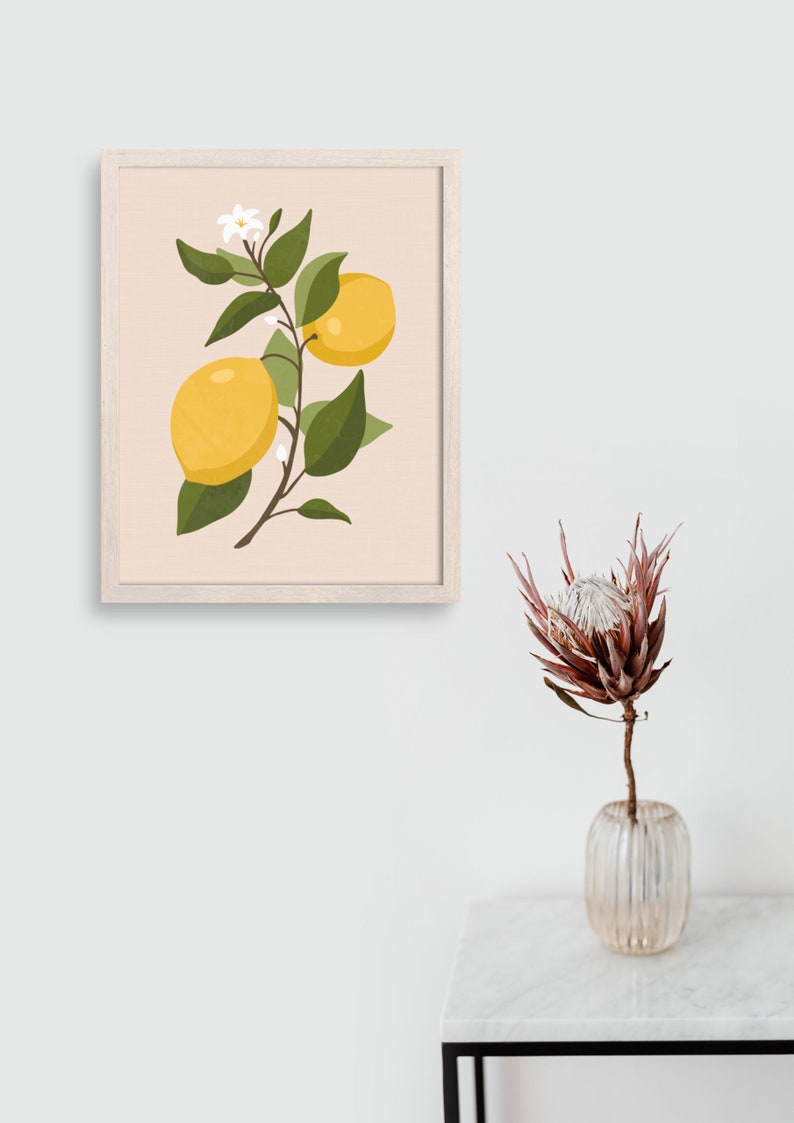 Vintage Lemon Wall Art Lemon Art Print Citrus Art Fruit Art Etsy