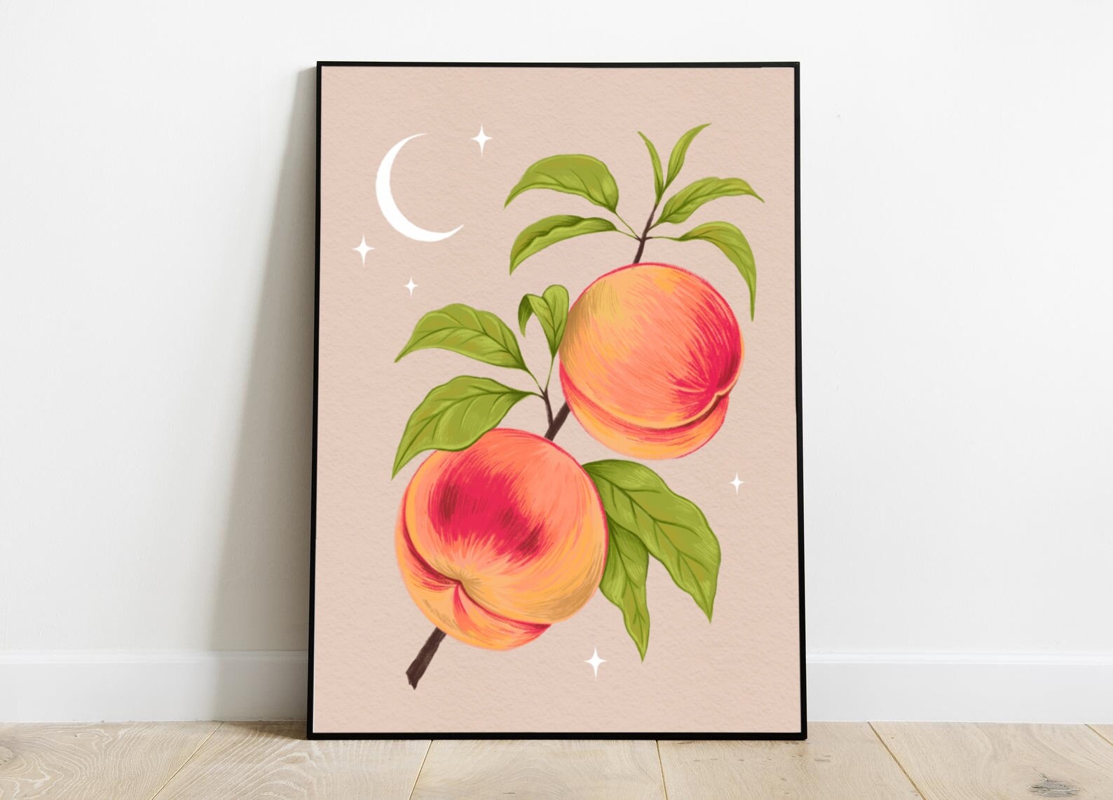 Vintage Peach Wall Art Peach Art Print Peach Botanical Etsy
