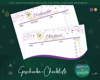 Weihnachts-Geschenke-Checkliste | Christmas Gift Checklist | Weihnachten | Christmas | Instant Download | DIN A5