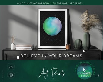 Abstract Planet, Bauble, Bubble, Marble, Wall Art, Wandbilder Poster, Wall Art Print, Printable Home Decor, Life Quotes
