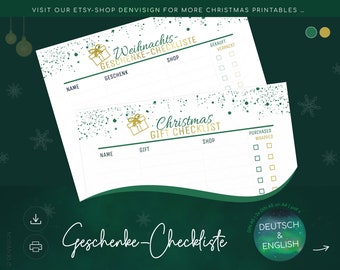 Weihnachts-Geschenke-Checkliste | Christmas Present Checklist | Weihnachten | Christmas | Instant Download | DIN A5