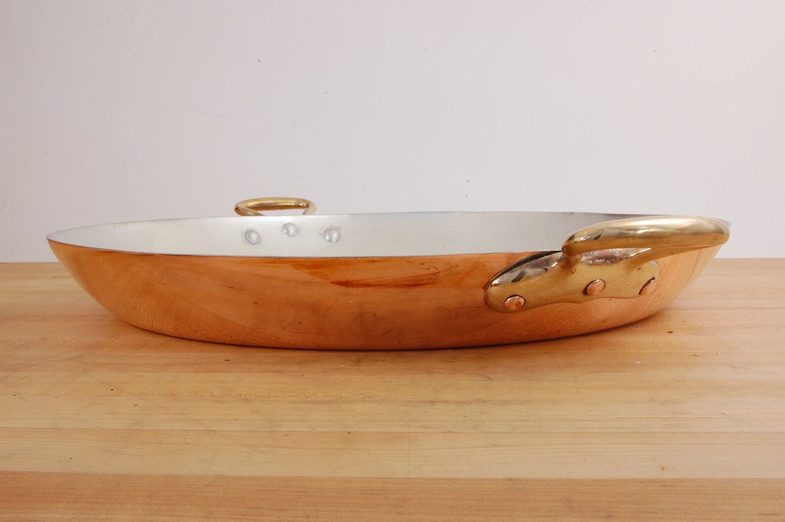 18 BRIDGE Kitchenware 8lb 8oz Vintage Au Gratin Pan New Tin. This is Antique Copper Cookware at