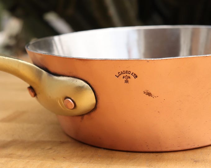 5 lb. 10 oz. L.Cadec. LTD. Heavy Copper Windsor Saucepan pot. New Tin.