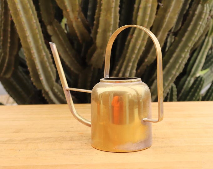2-5/8" DIA Brass Watering Can. As Found. 1lb. 3oz. We specialize in antique and vintage copper cookware.