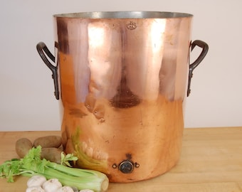 Vintage DH&M Copper Stockpot: Retinned, 30lb, 15&quot; Diameter
