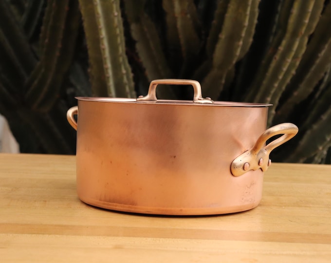 Vintage Copper Stew Pan 7 Pounds 6 ounces