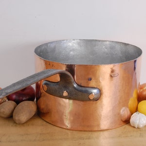1874-1885, Historic L.F.D.H Saucepan - N.Y. - 24&26 Wooster St. Initialed &quot;HEM&quot;, &quot;M&quot;. 1.5mm, 11lb. 4oz. 13-1/4&quot; Retinned.