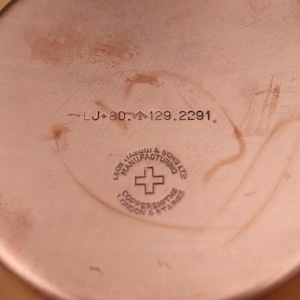 Leon Jaeggi Vintage Copper Charlotte Pan: English Military Crows Foot