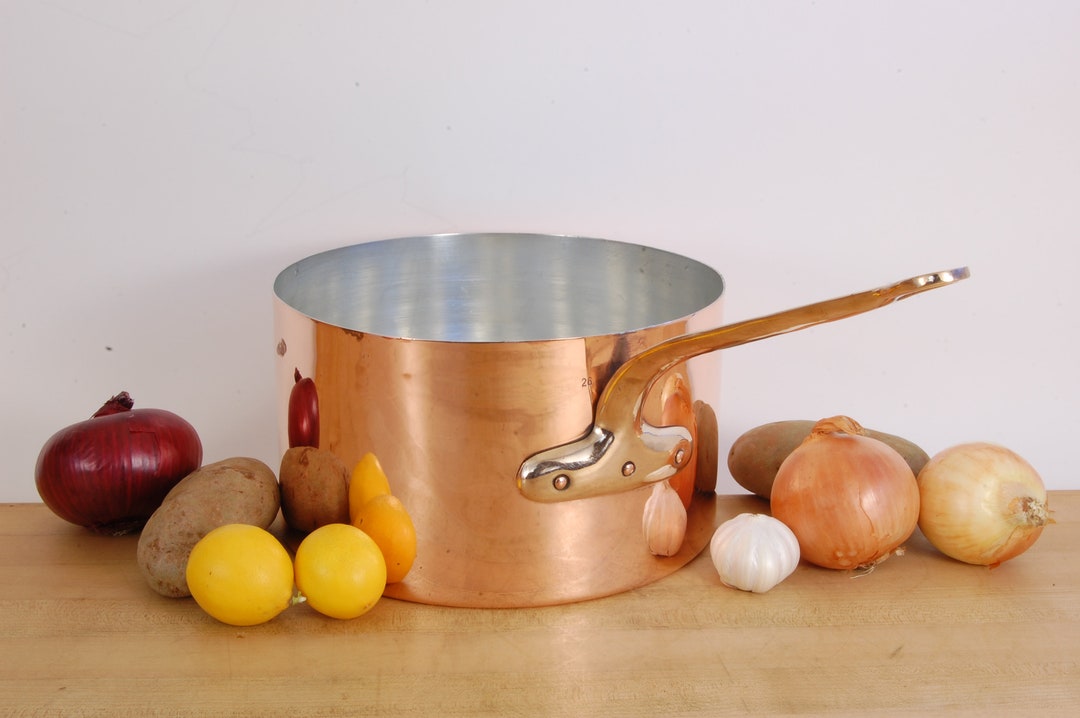Bazar Francais New York Stamped 101/2 Vintage Copper Saucepan. 1.3m