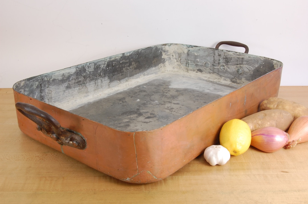 20lb. 14oz. Vintage Copper 241/2 Roasting Pan. 2.3mm. Etsy